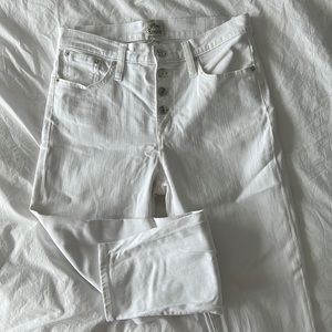White skinny JCrew button jeans
